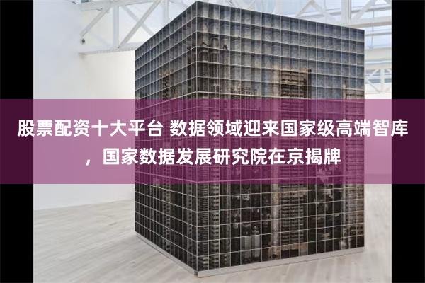 股票配资十大平台 数据领域迎来国家级高端智库，国家数据发展研究院在京揭牌